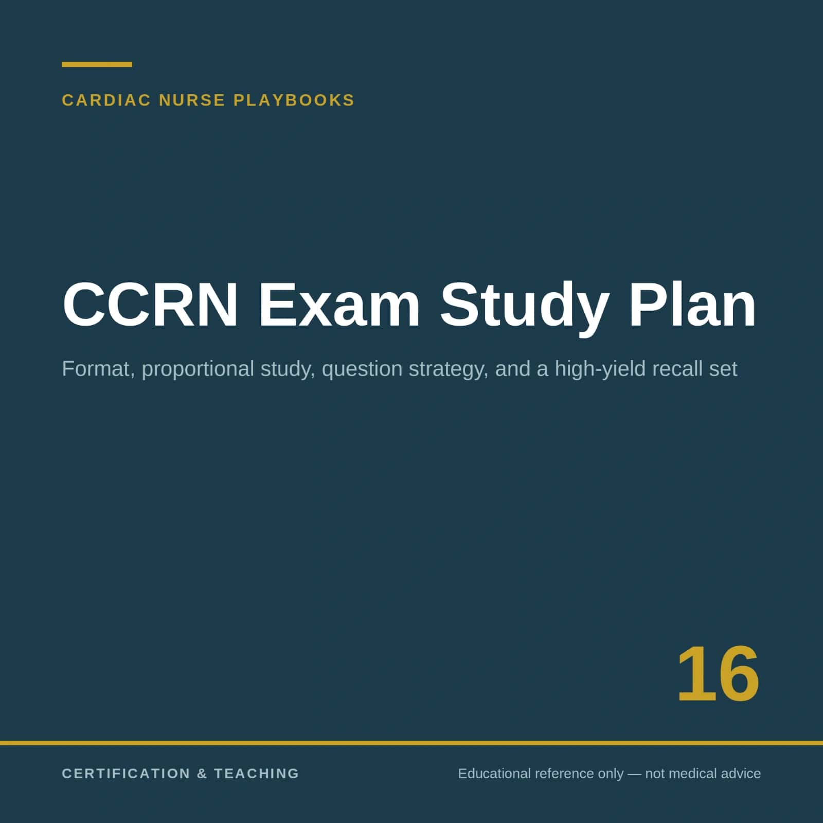 CCRN Exam Study Plan